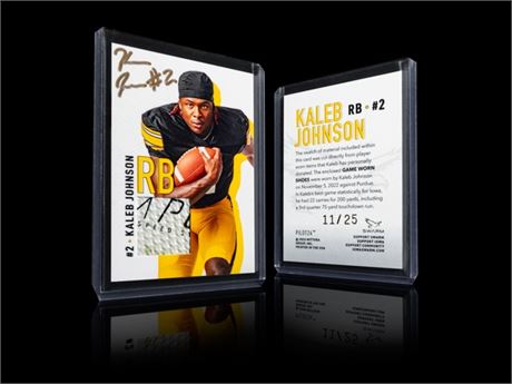 (#11/25) 2023 Iowa Swarm Kaleb Johnson Relic Card